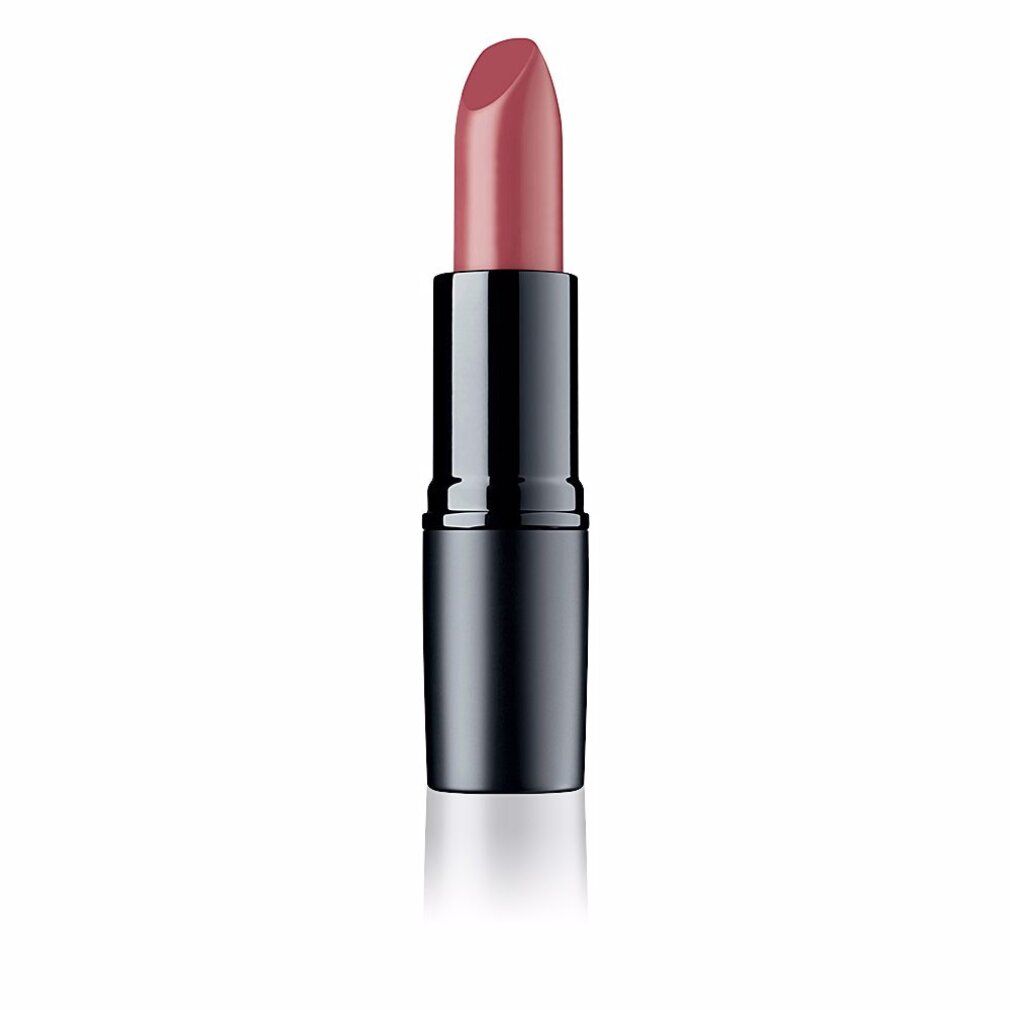 Rosafarbener Lippenstift in schwarzem Gehäuse. Zylindrische Form.