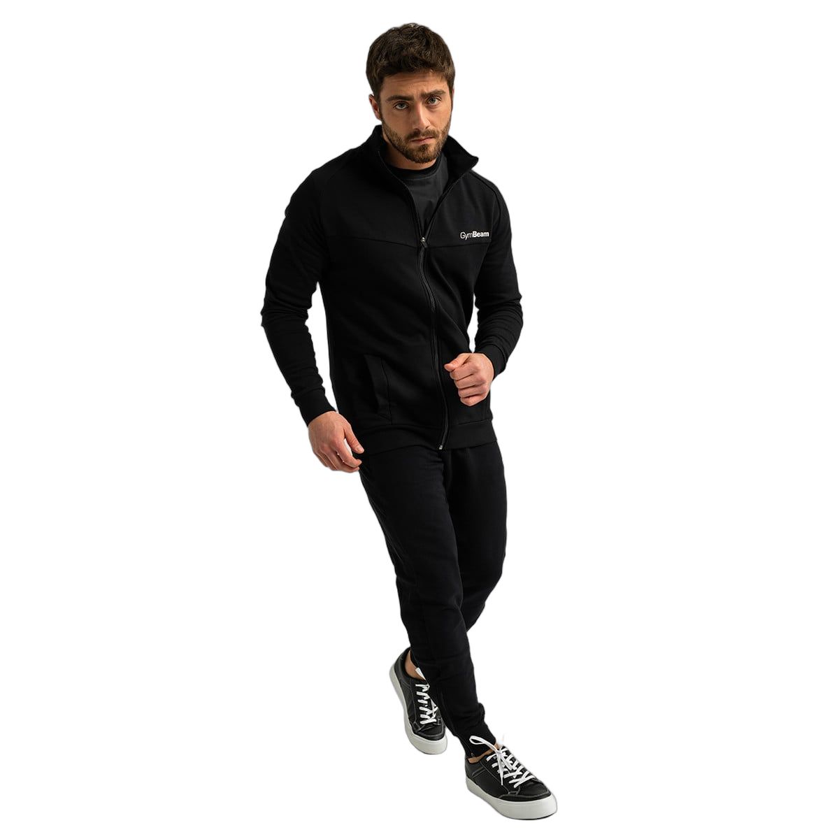 GymBeam Sweatshirt Herren Slim Limitless Schwarz ohne Kapuze, Langarm