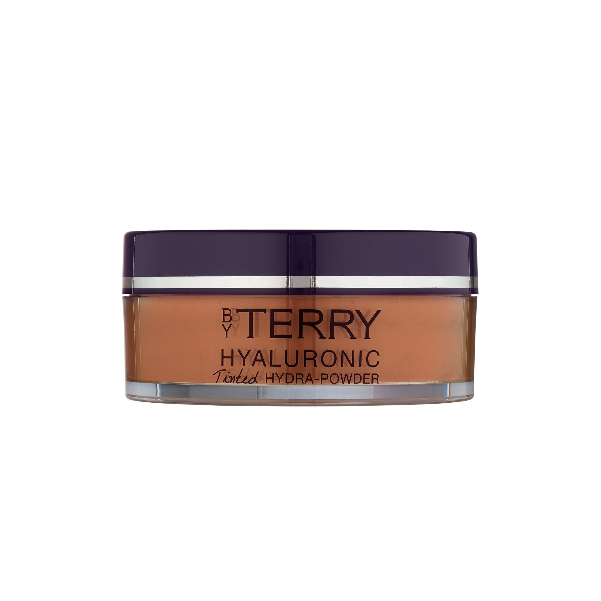 Runder Behälter mit Deckel. Aufschrift "BY TERRY HYALURONIC". Puder in hellbrauner Farbe.