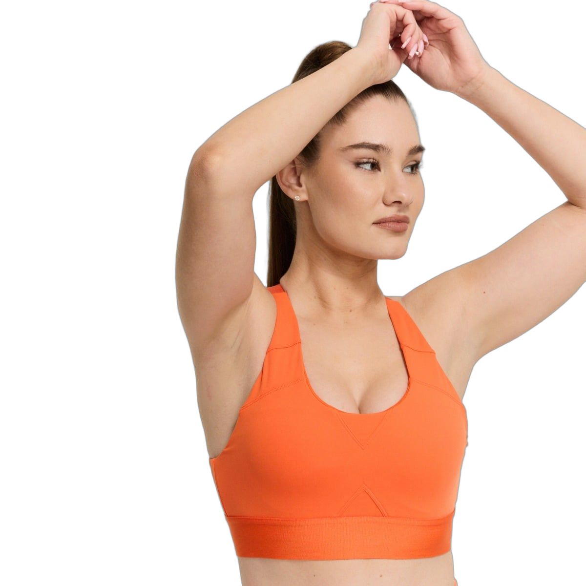 GymBeam Sport-BH Damen mit gekreuzten Trägern und Pads Limitless Orange