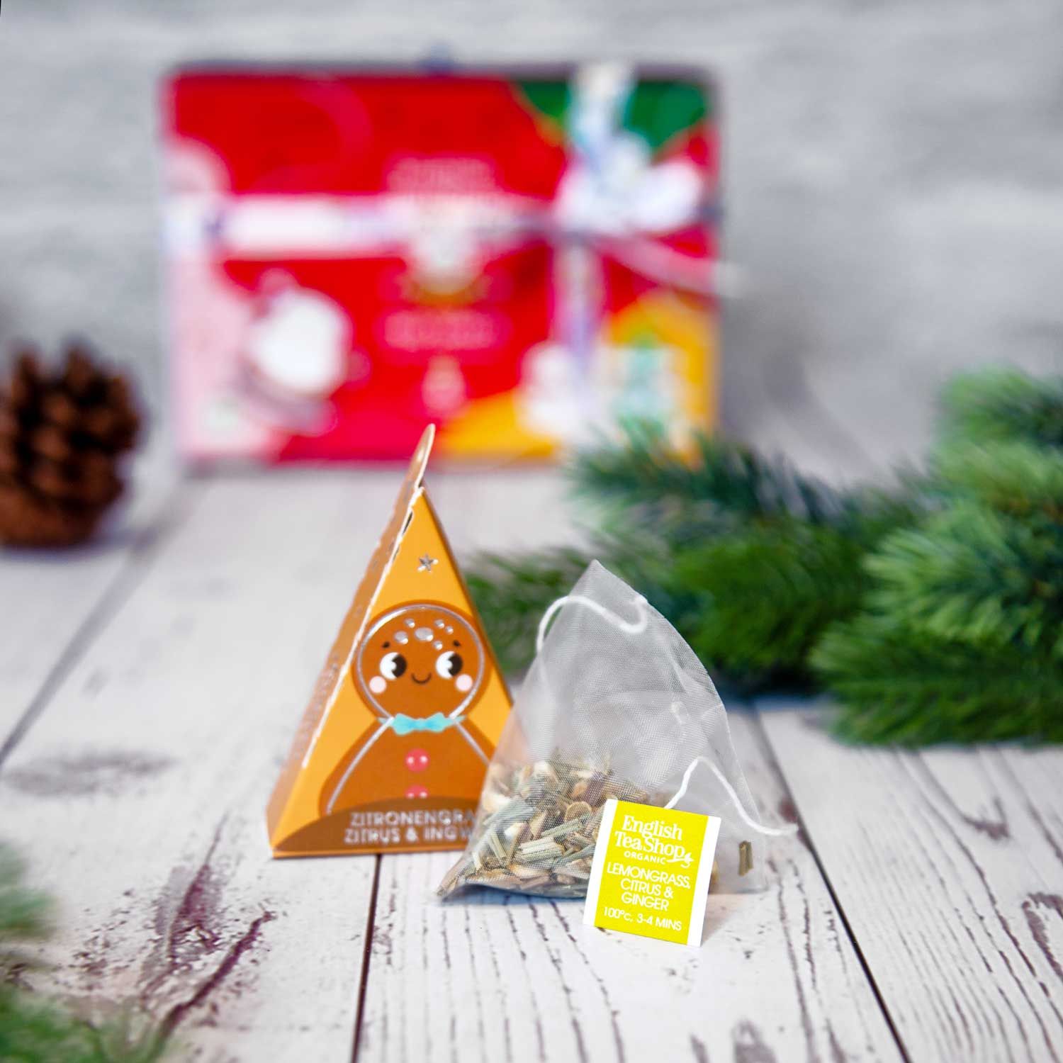 ETS - Teegeschenk mit Schleife Red Santa Christmas bio