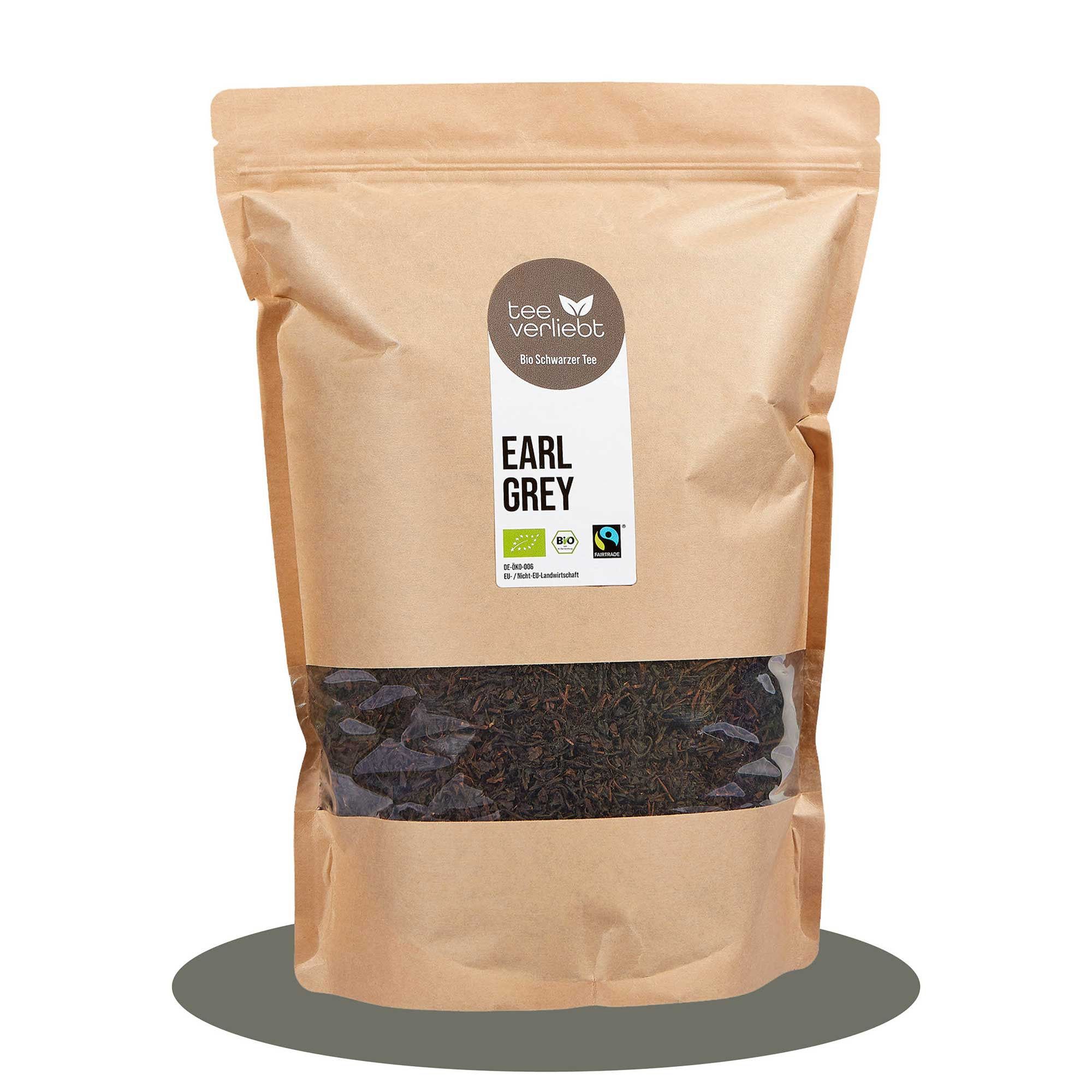 teeverliebt - Earl Grey Bio & Fairtrade loser Schwarztee Großpackung I Klassisch mit Bergamotte