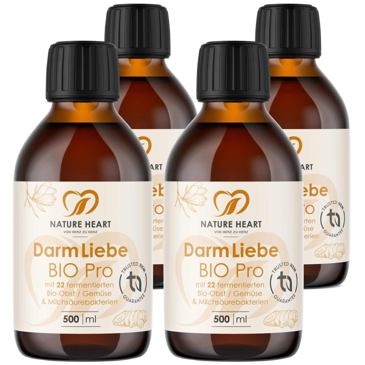 Nature Heart Darm Liebe Bio Pro 4x500 ml Flüssigkeit