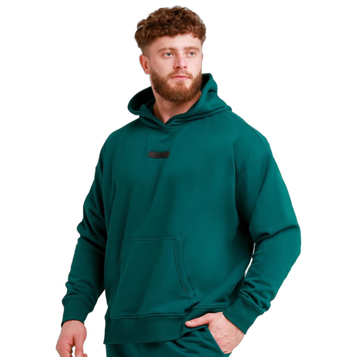 GymBeam Hoodie Herren Oversized mit Kapuze und Kängurutasche in Grün