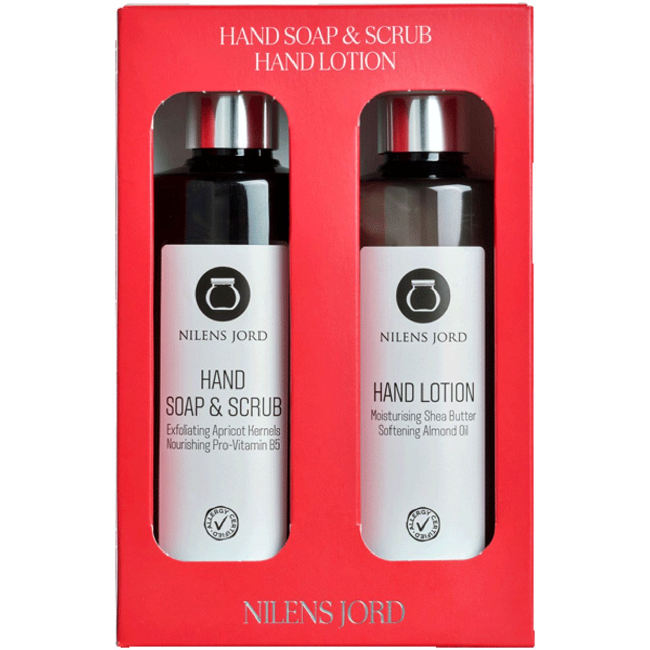 Nilens Jord, Hand Soap & Lotion Set = Handlotion 300 ml + Handpeeling Seife 2 St