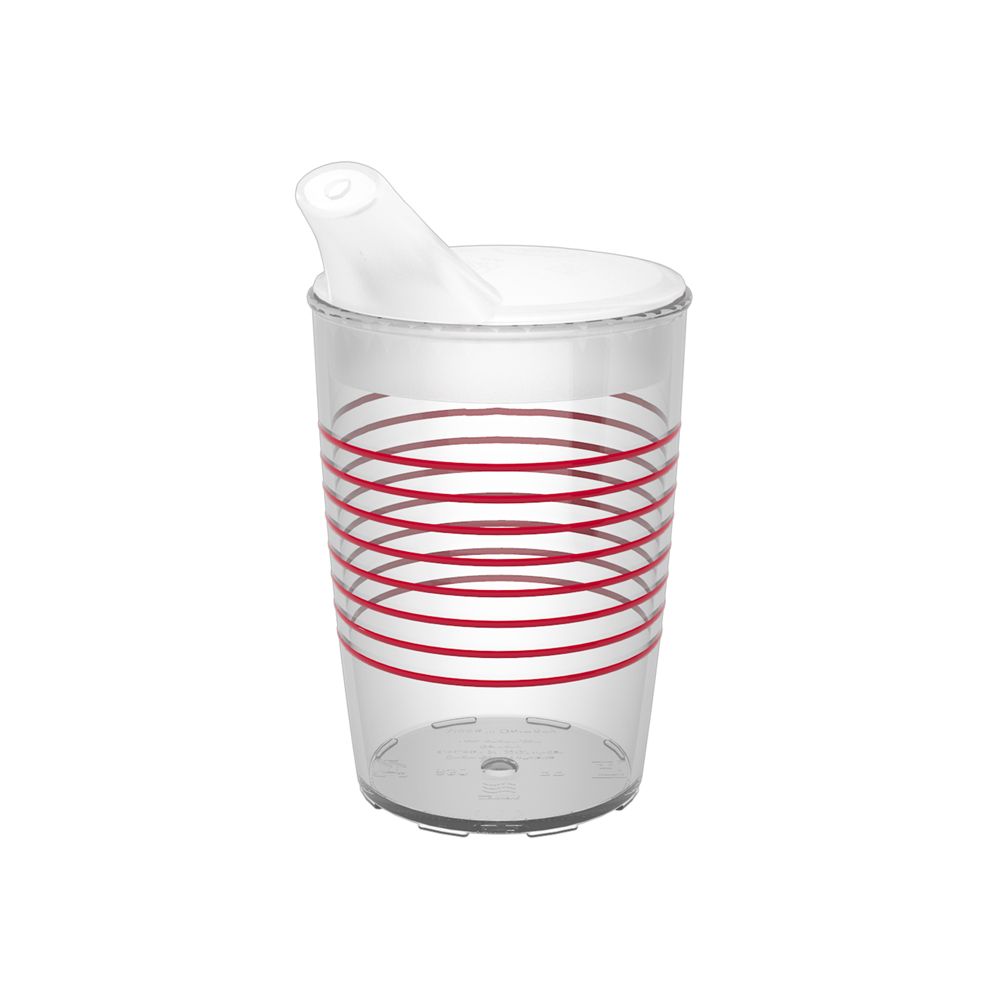 ORNAMIN Becher 830 Ringe rot mit Schnabelaufsatz klein