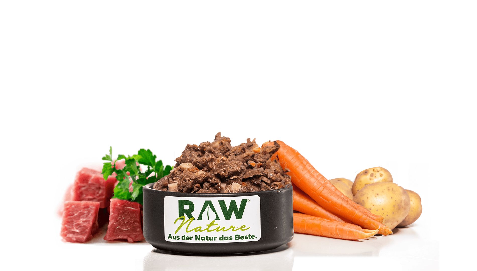 RAW Nature Nassfutter Ziege mit Kartoffeln & Möhren – Monoprotein, für sensible Hunde