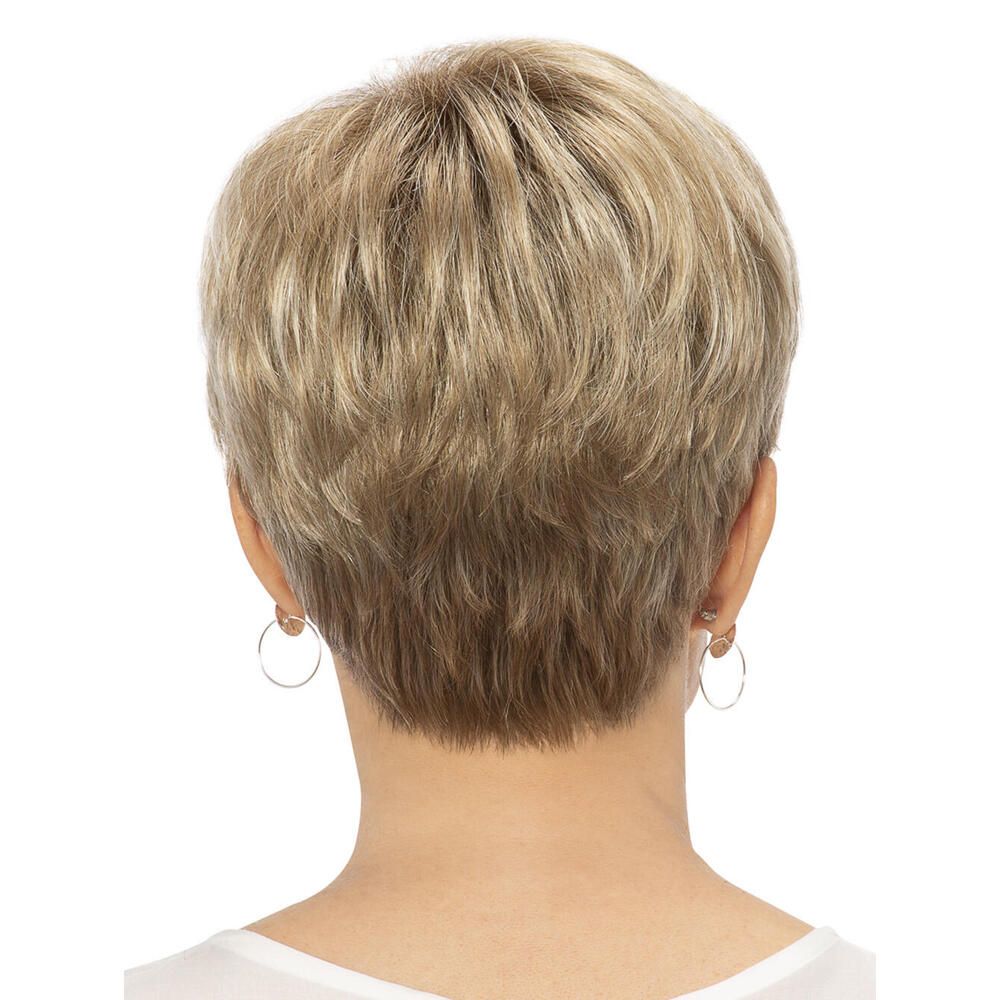 Kurzhaarperücke, blondiert. Rückansicht.