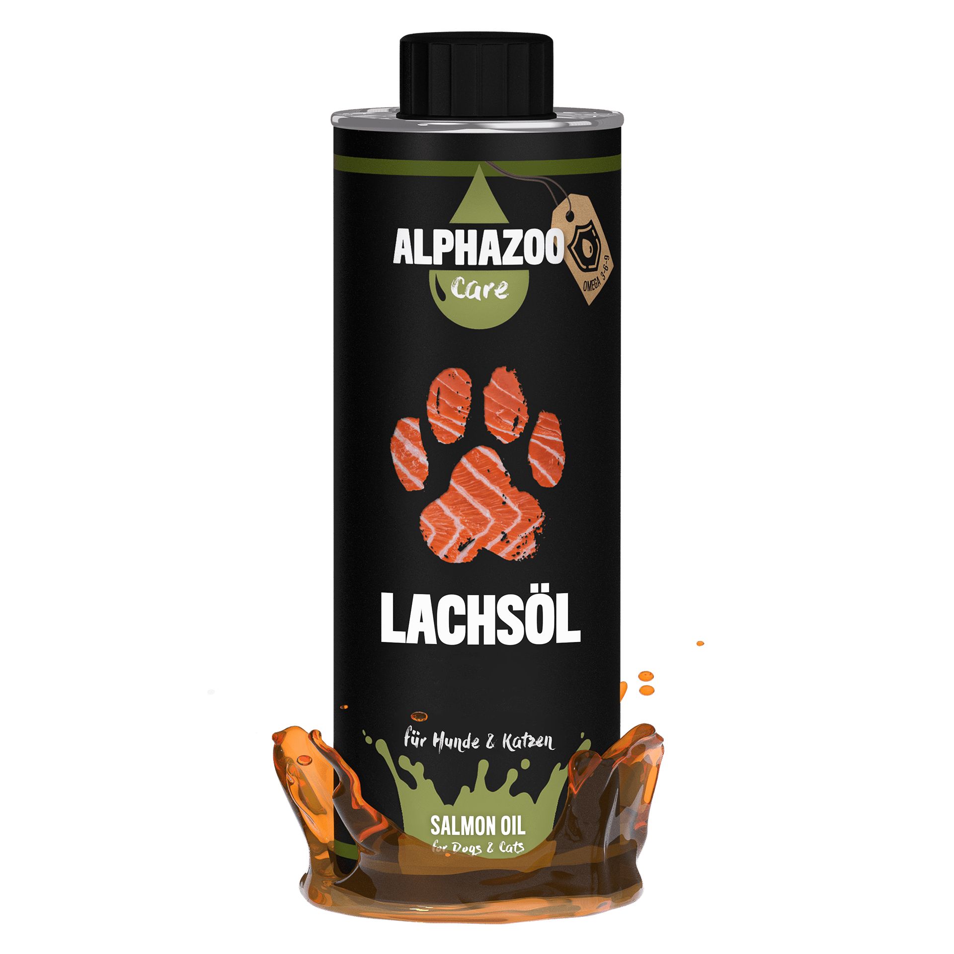 Alphazoo Premium Lachsöl für Hunde & Katzen I Natürliches Omega-3 Fischöl