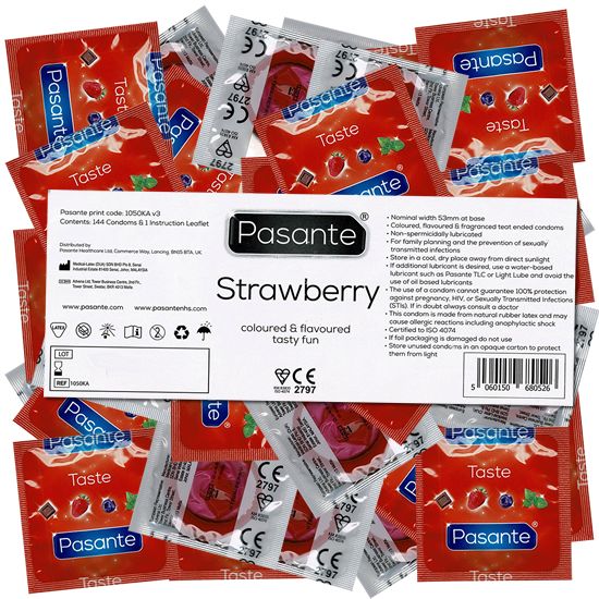 Pasante *Strawberry* (Vorratspackung) fruchtige Erdbeer-Kondome
