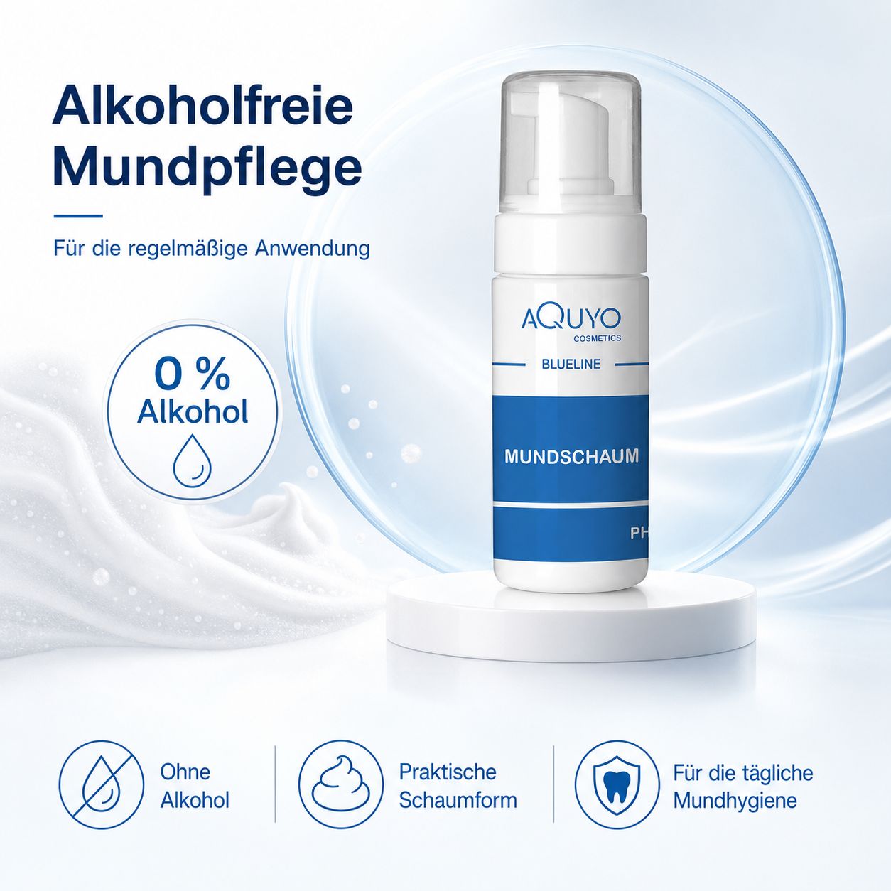 Blueline Mundschaum alkoholfrei für Zahnspangen und Prothesen