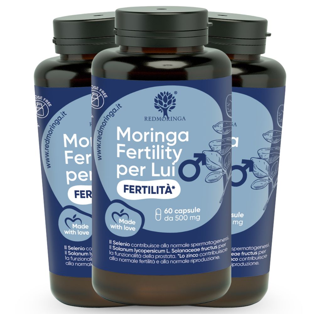 RedMoringa Kinderwunsch Mann Kapseln – L-Carnitin, Lycopin, Selen, Zink & Bio Moringa 180 3 St