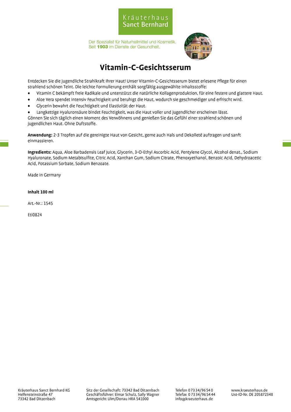 Sanct Bernhard Vitamin-C-Gesichtsserum