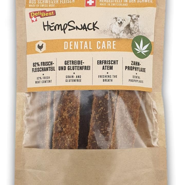 DeliBest HempSnack Dental Care Schweizer Hähnchen - zahnpflegend 70 g Futter