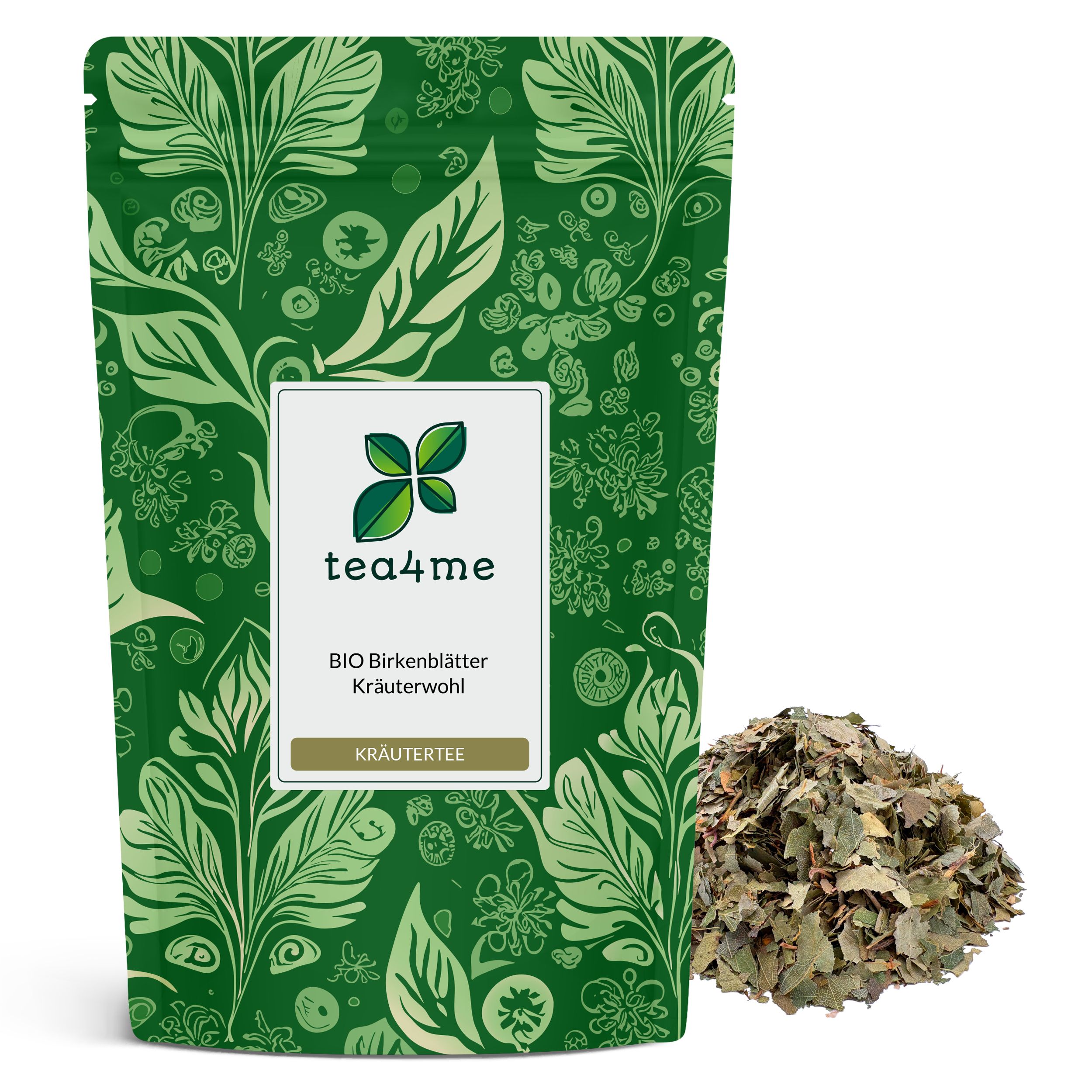 tea4me BIO Birkenblätter (Birkenblättertee) Kräuterwohl 75 g Tee