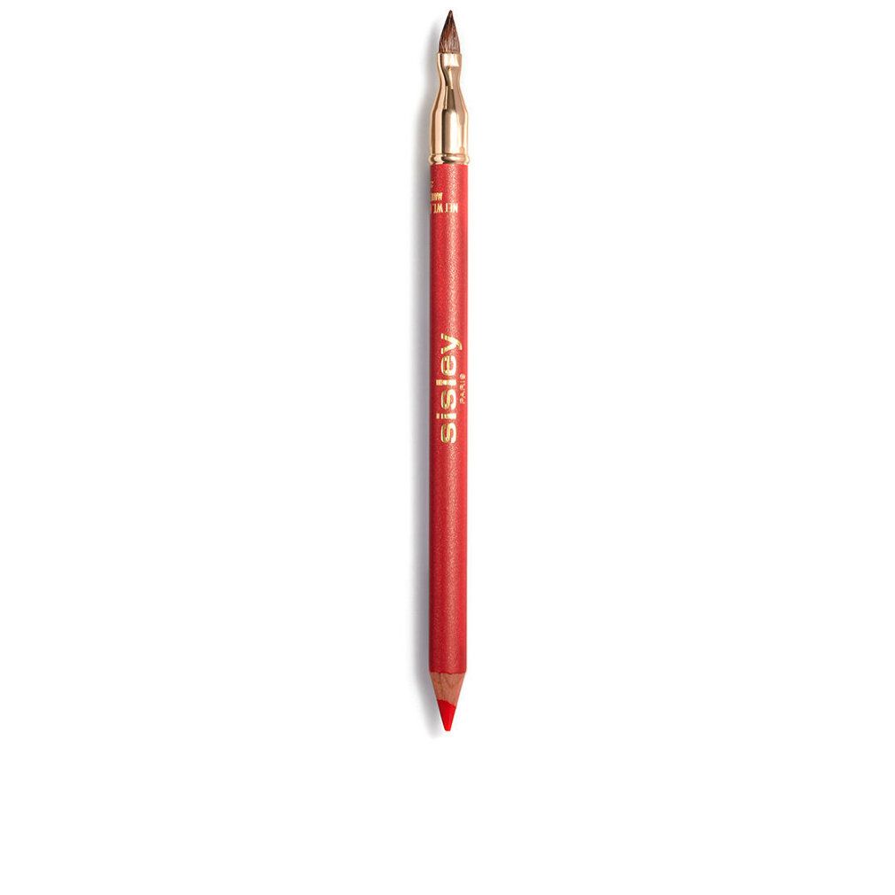 Lippenstiftstift mit Pinsel. Roter Stift mit goldfarbenem Applikator. Marke Sisley Paris.