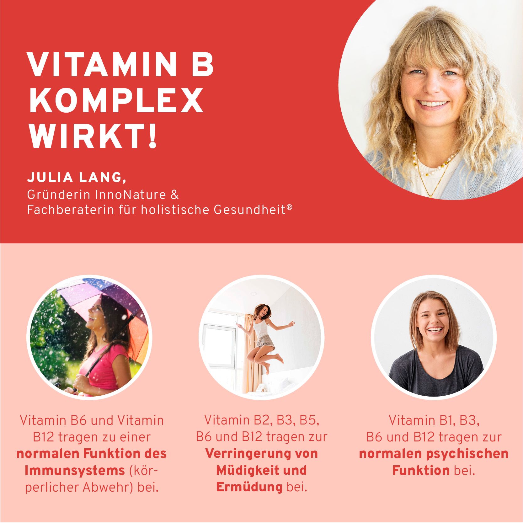 InnoNature Vitamin B Komplex | Vitamin B1, B2, B3, B5, B6, B7, B9, B12 | vegan
