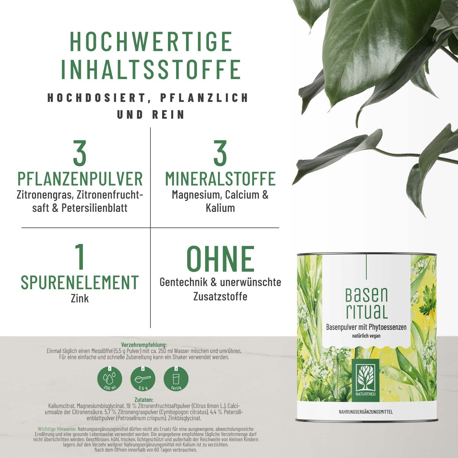 Basenpulver mit Phytoessenzen - Basenritual - NATURTREU®