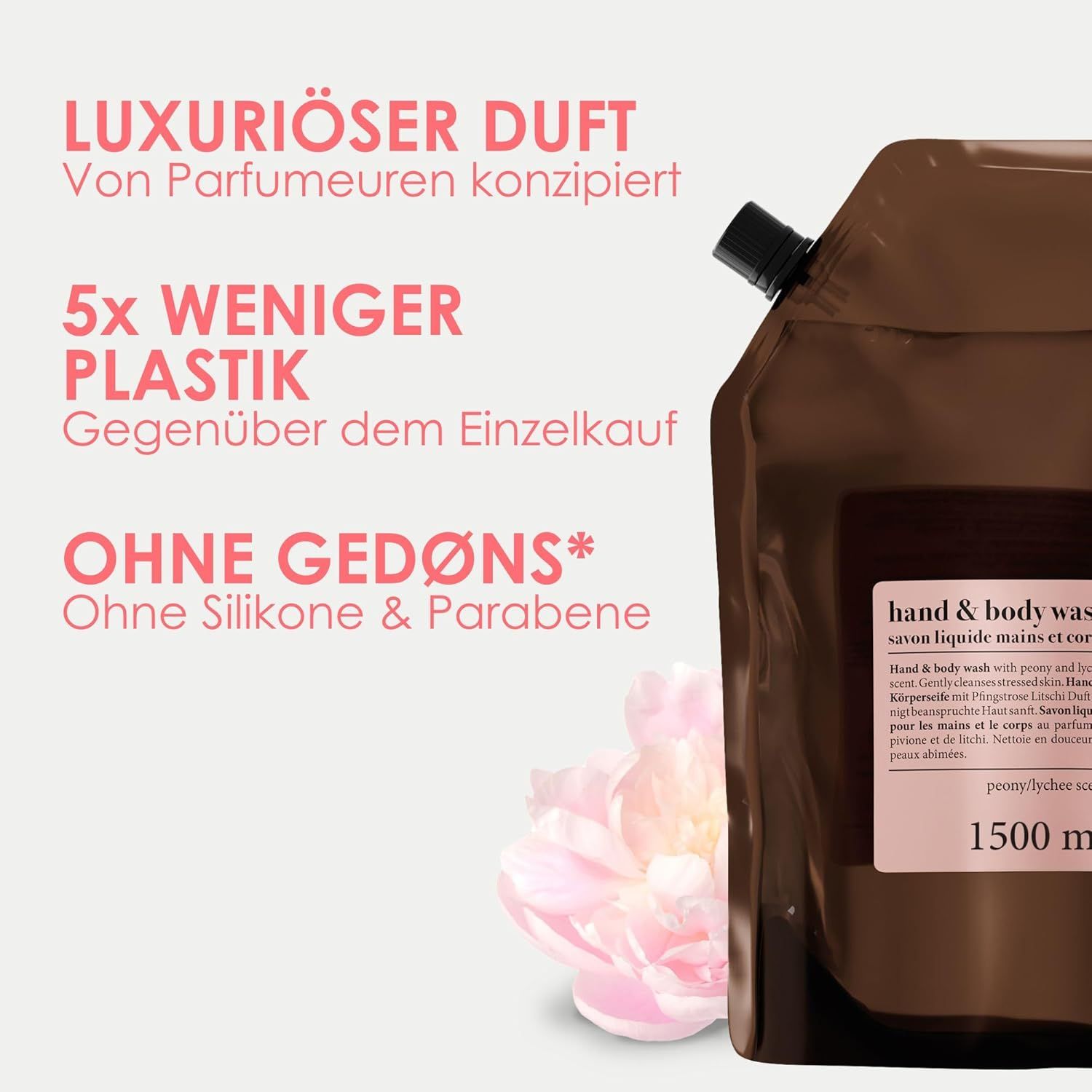 Jean & Len Hand & Body Wash Pfingstrose & Litschi