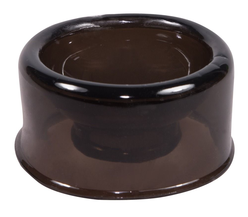 Dunkelgraue Ersatzmanschette. Zylindrische Form mit zentraler Öffnung. Aus transparentem Material.