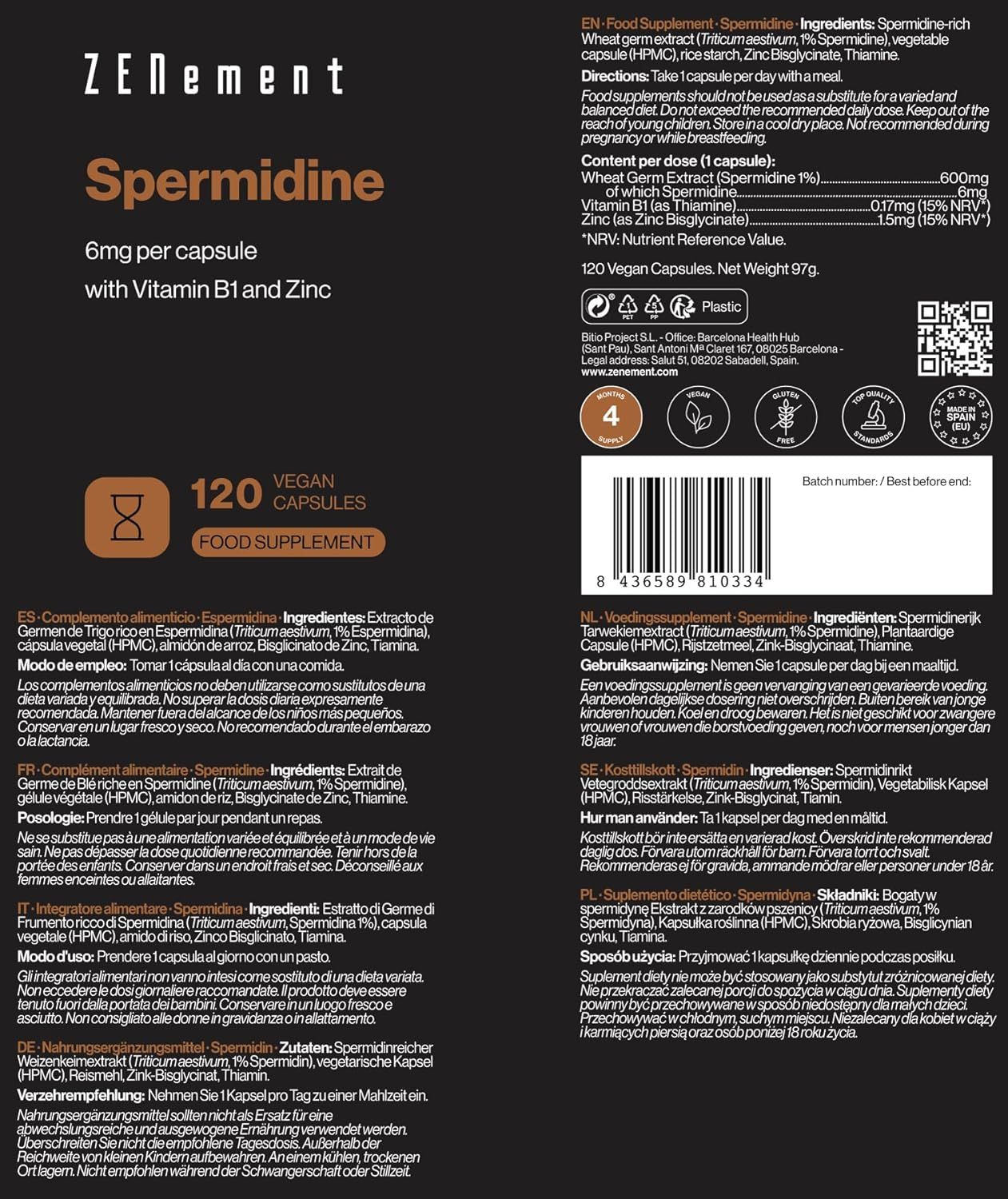 Zenement Spermidin Kapseln