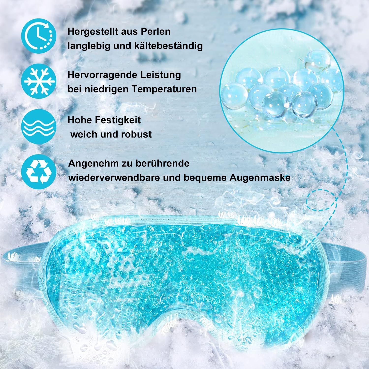 COOL-i Kühlende Gel Augenmaske,Wiederverwendbare Kompresse bei Schwellungen & Müdigkeit
