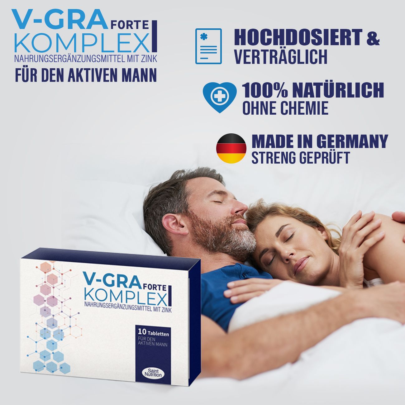 Saint Nutrition® | V-GRA Forte | Potenz Filmtabletten | Testosteron Booster für Männer