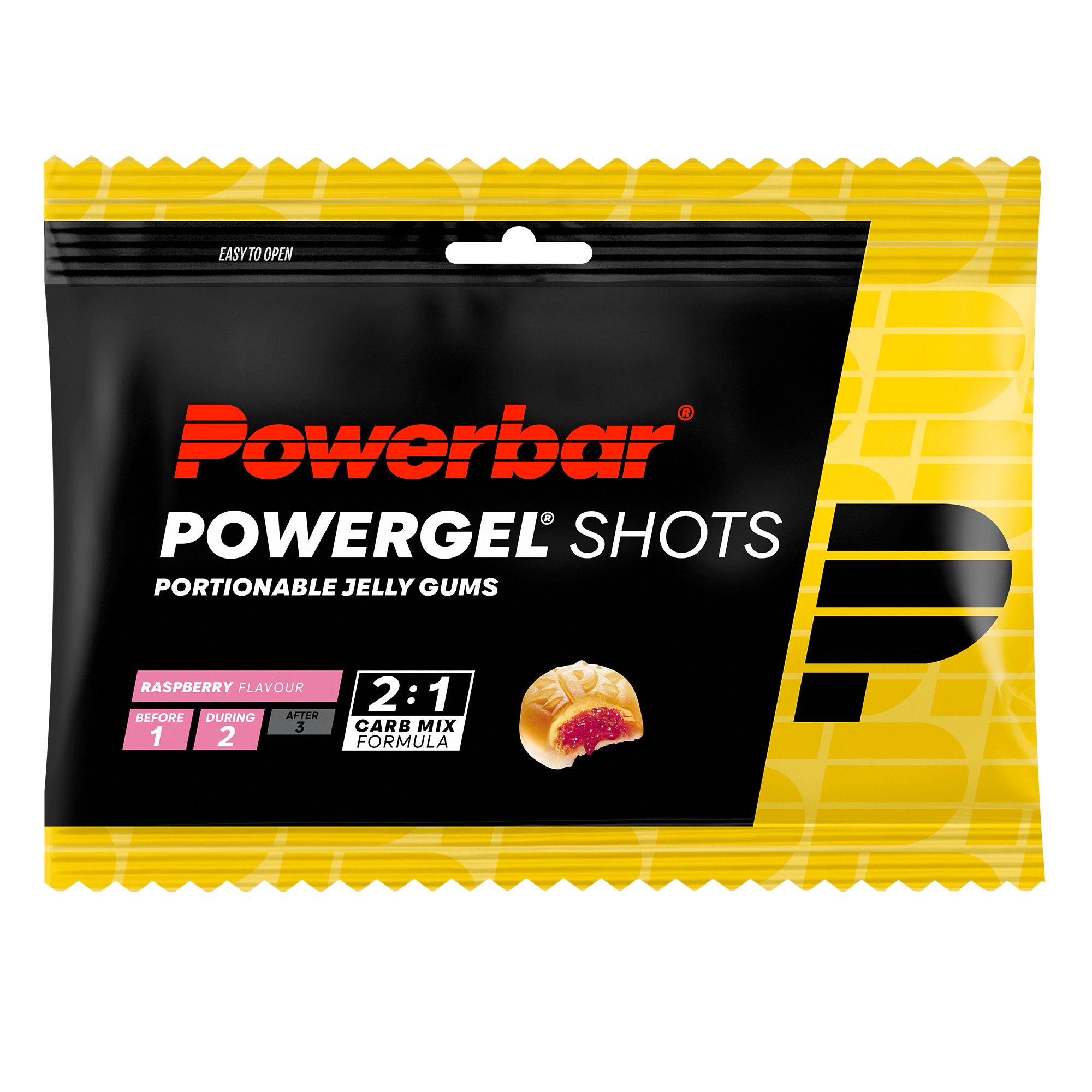 POWERBAR PowerGel Shots Himbeere High Carb Energie Gummis koffeinfrei