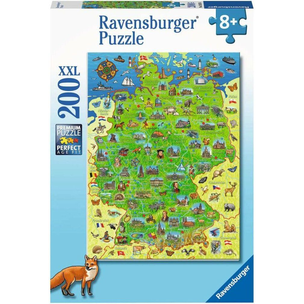 ravensburger Puzzle Farbkarte von Deutschland xxl 200 Teile