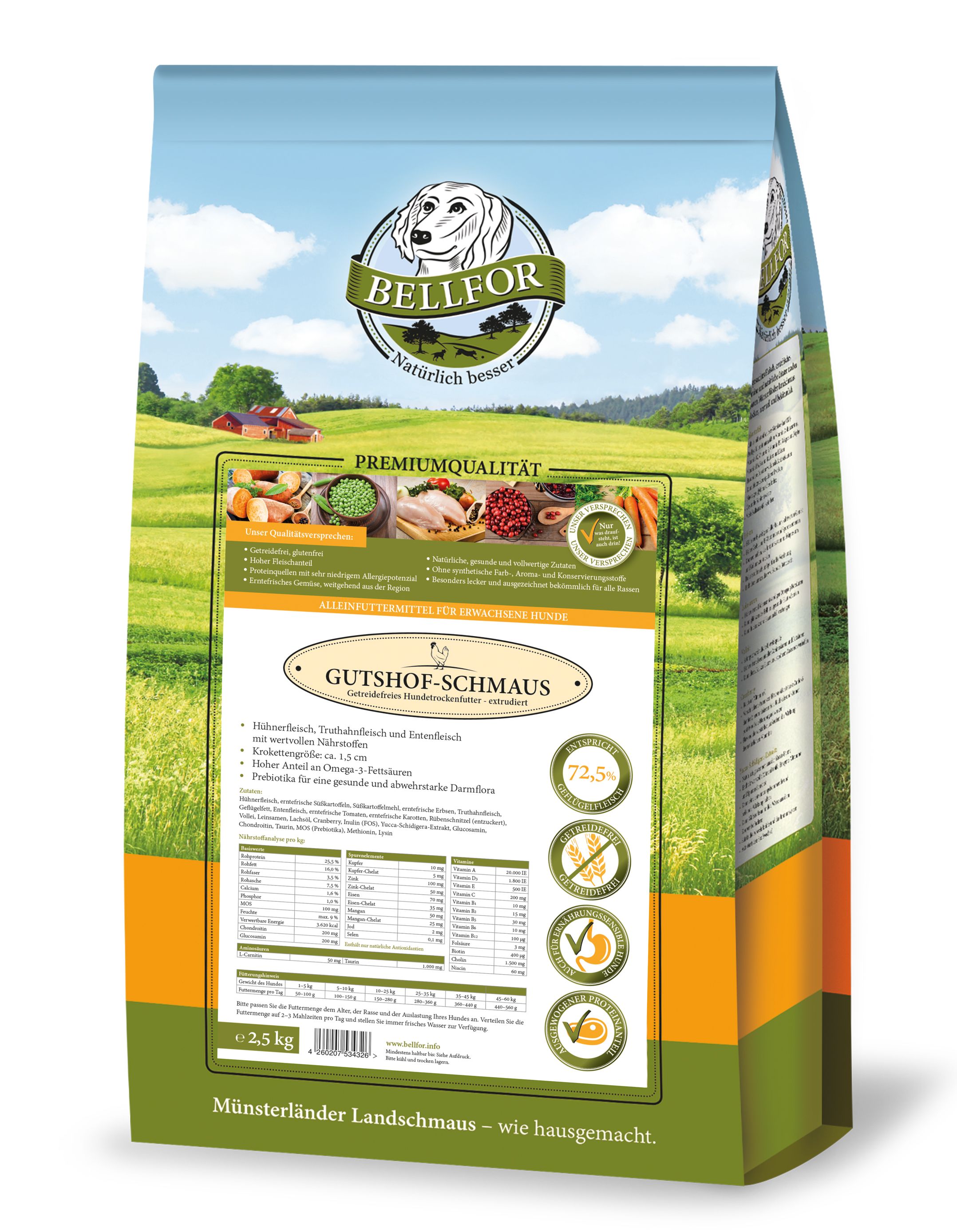 Bellfor Trockenfutter für Hunde mit Huhn