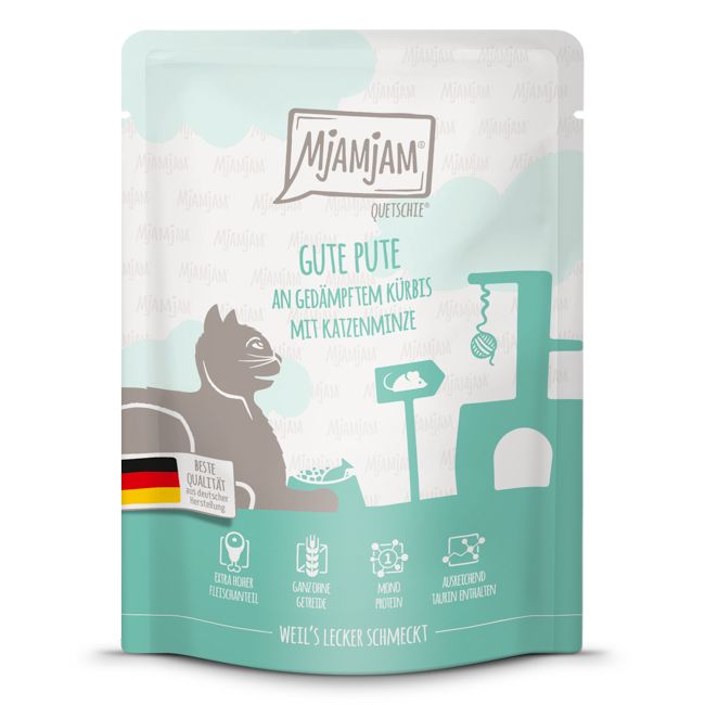 MjAMjAM - Quetschie gute Pute an gedämpftem Kürbis 300 g Futter