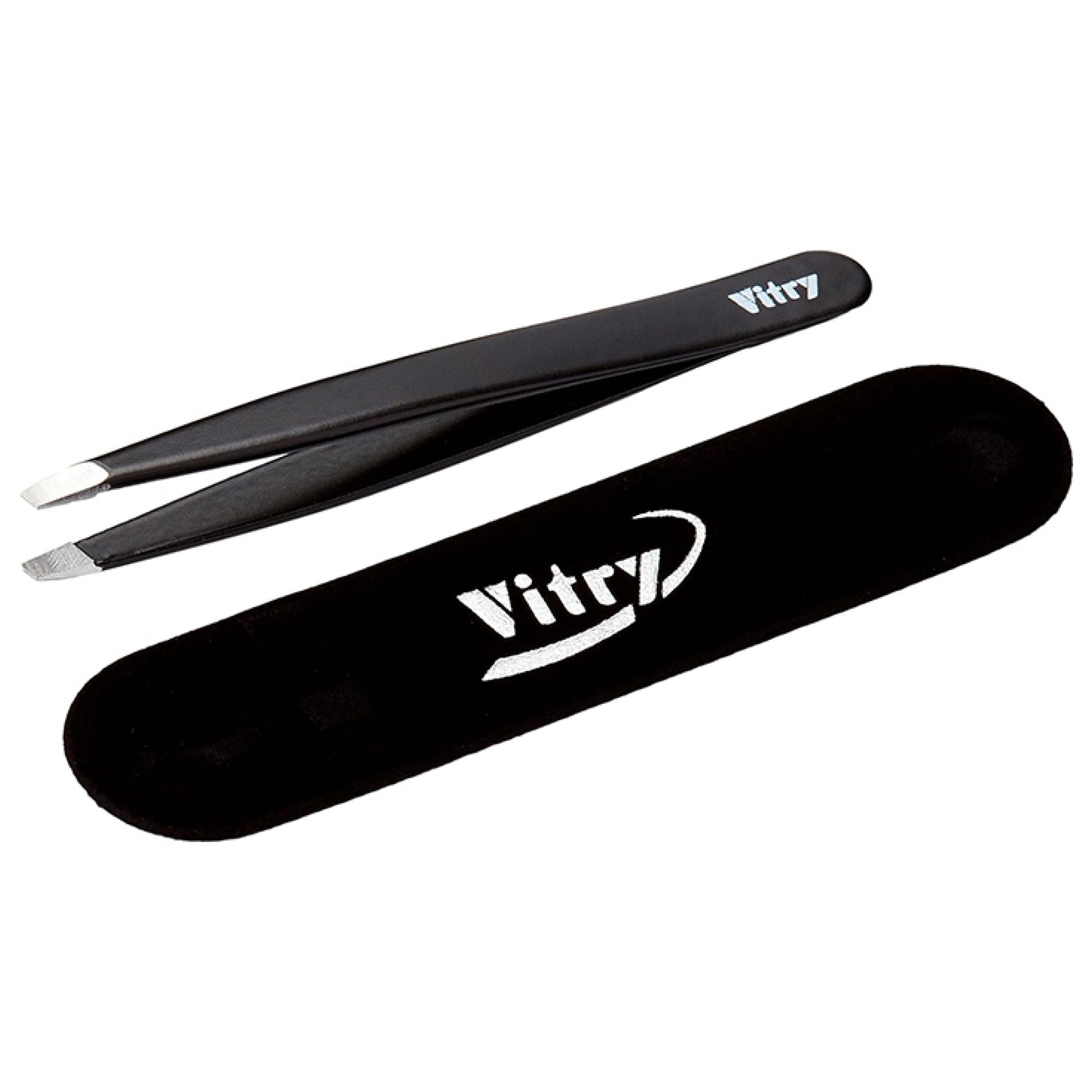 Vitry Professionelle Pinzetten Edelstahl-Vorspannbits Farbe 9 cm (Farbe : Schwarz) 6,6x1,5x15