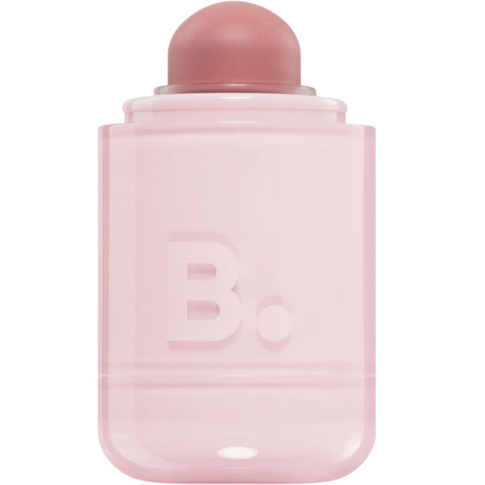 Rosa Lippen- und Wangenbalm-Tiegel. Der Tiegel hat eine rosa Farbe und das Logo "B." ist sichtbar.