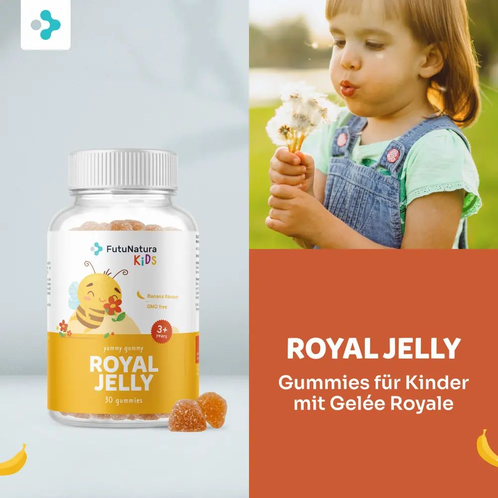 Flasche Royal Jelly Gummibonbons für Kinder, 30 Stück, "Bester Preis"-Siegel.