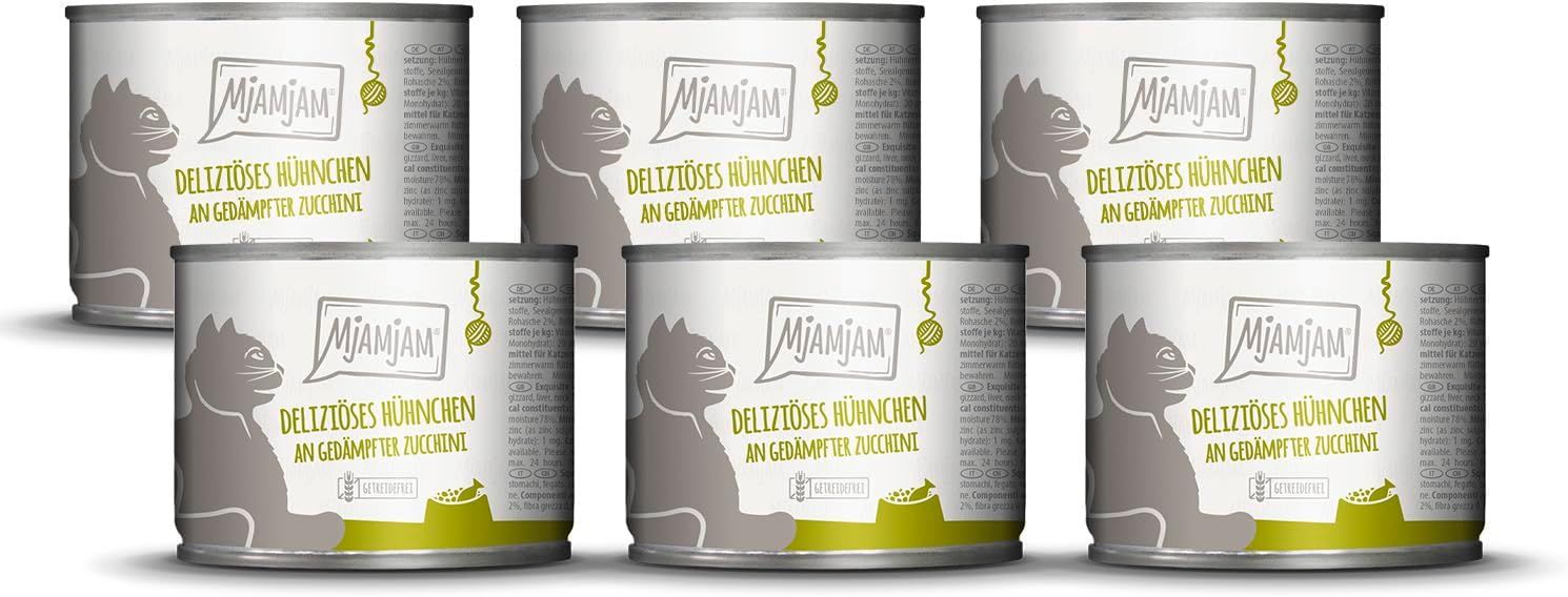 MjAMjAM – deliziöses Hühnchen an gedämpfter Zucchini 6x200 g Futter