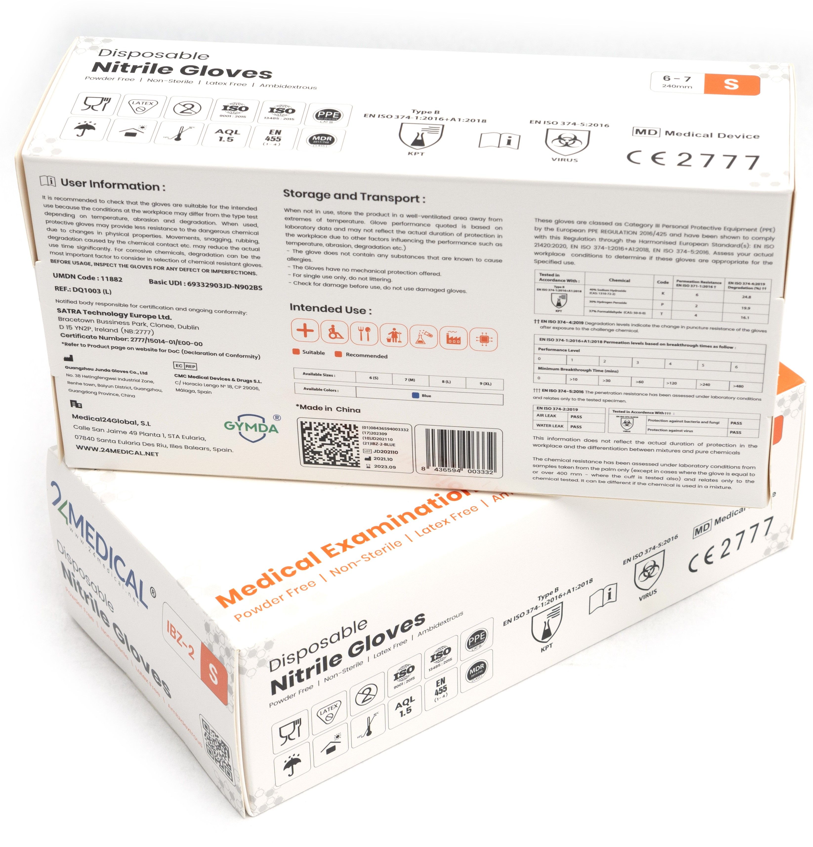 24medical IBZ-2 Nitril Handschuhe, puderfrei - Größe S