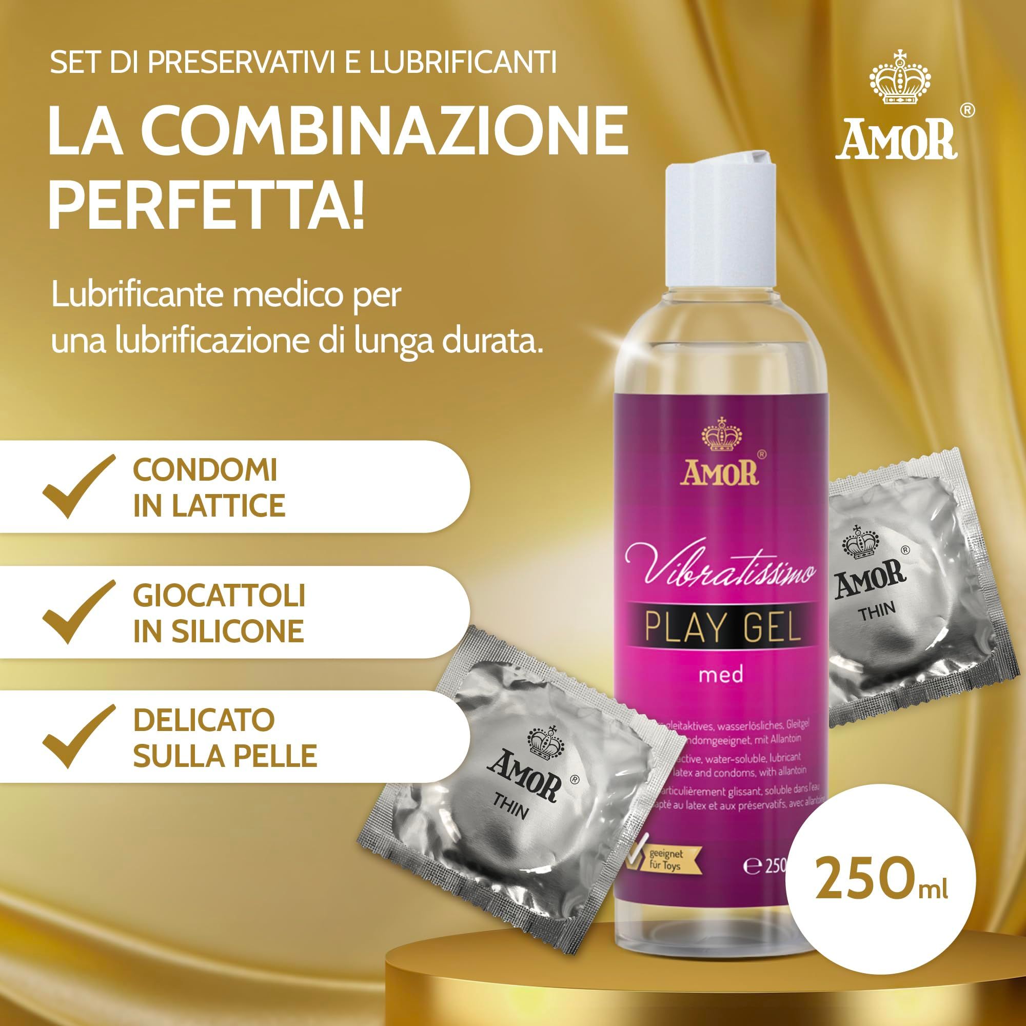 AMOR Strong Kondome + PlayGel Silicone Set