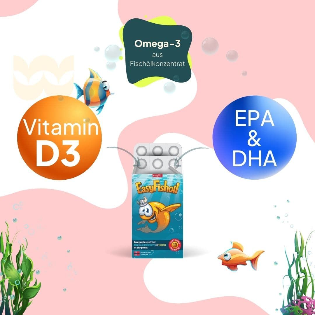 EasyFishoil Omega 3 hochdosiert für Kinder mit Vitamin D 30 St Shop