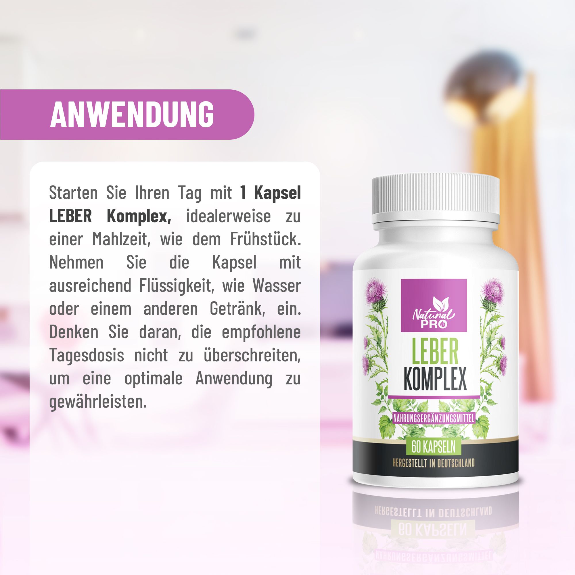 LEBER Komplex von Natural PRO | natürliche Leberkur Kapseln | HOCHDOSIERT
