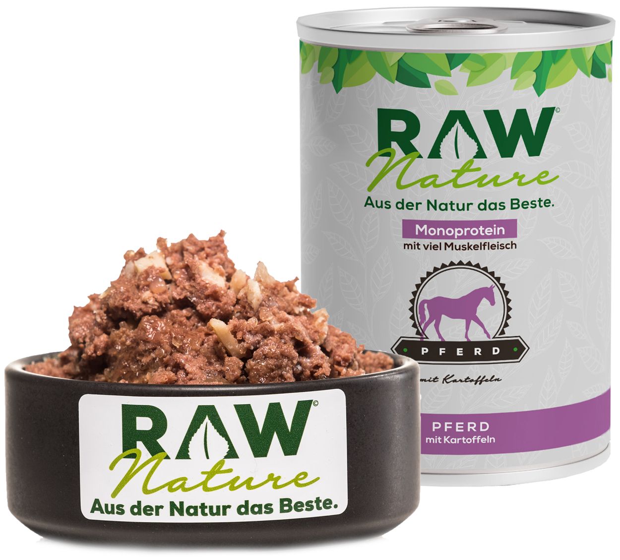 RAW Nature Nassfutter Pferd mit Kartoffeln, ideal für sensible Hunde