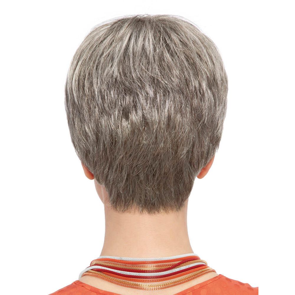 Kurzhaarperücke, graues Haar, Rückansicht.