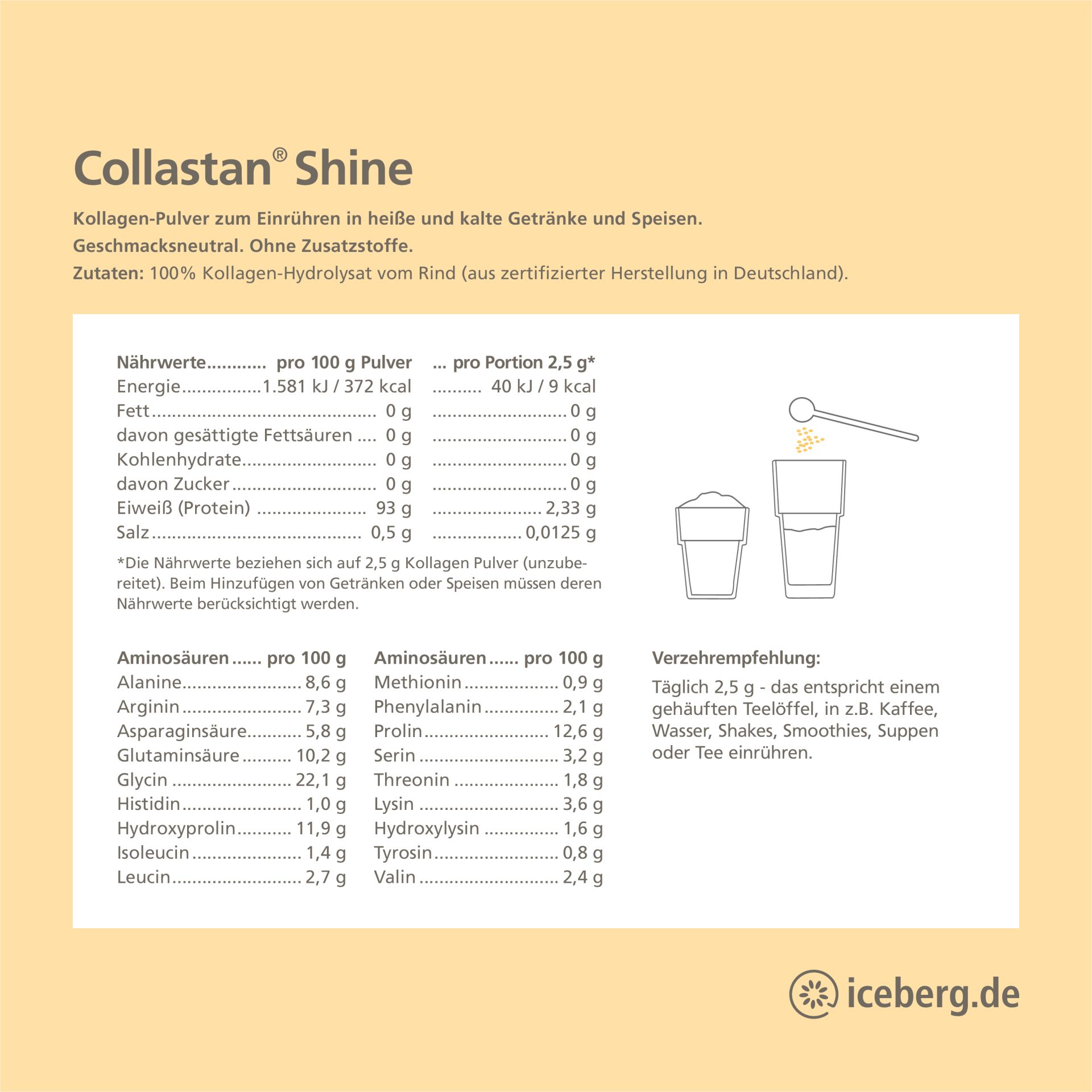 Collastan® Shine Premium Kollagen Peptide für Haut und Bindegewebe