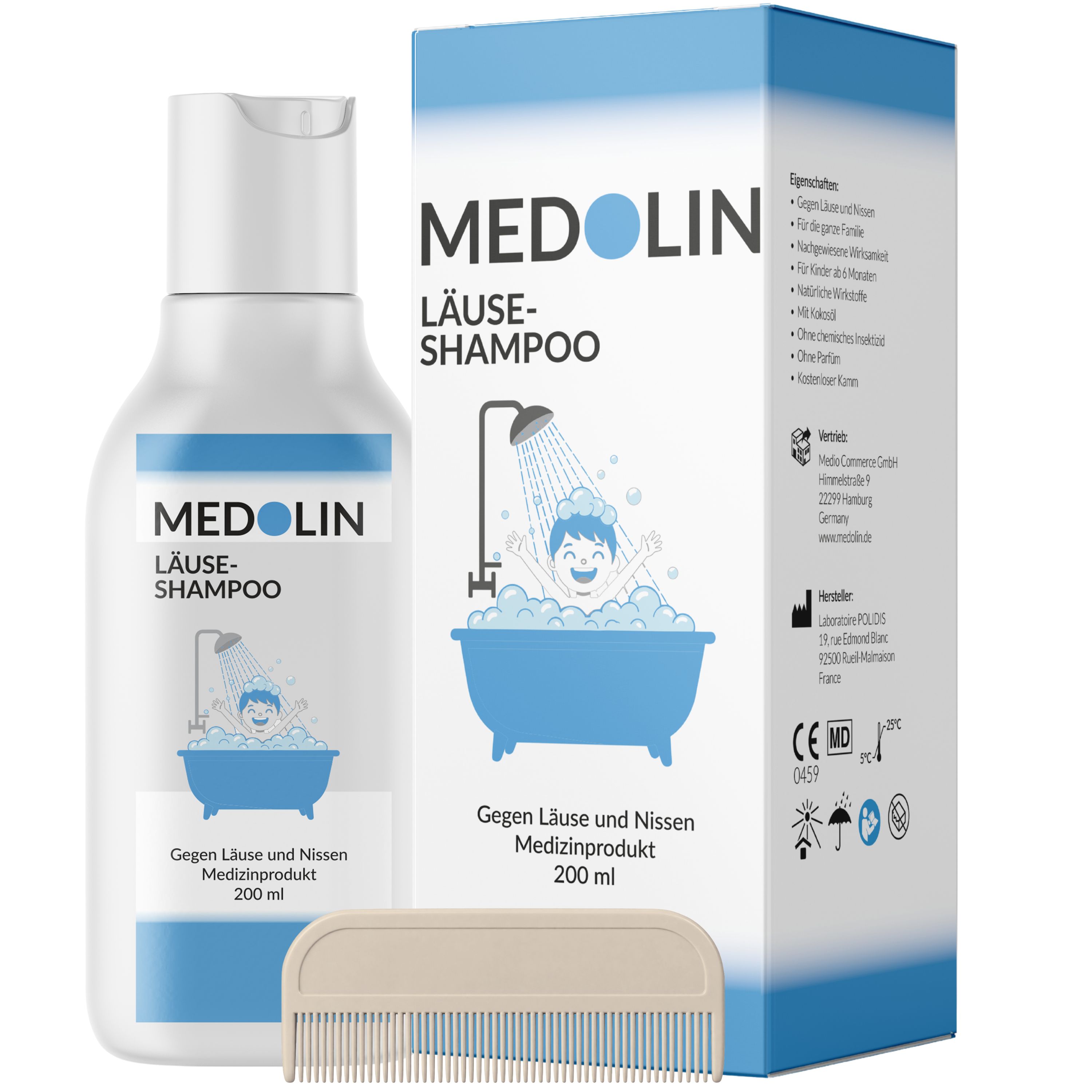 Medolin® Läuseshampoo - Effektives Läusemittel 200 ml