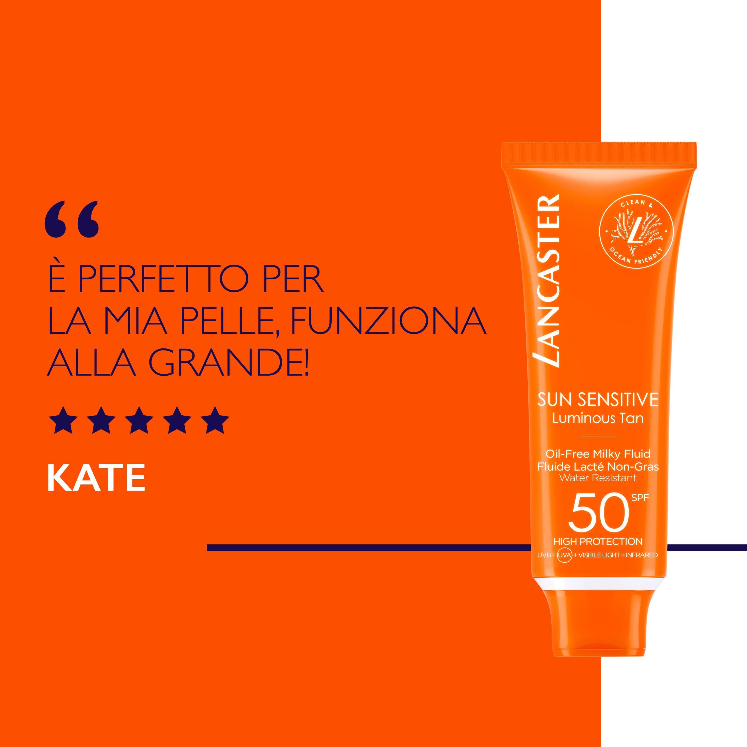 Lancaster Sonnencreme Tube mit SPF 50, mit Kundenbewertung.