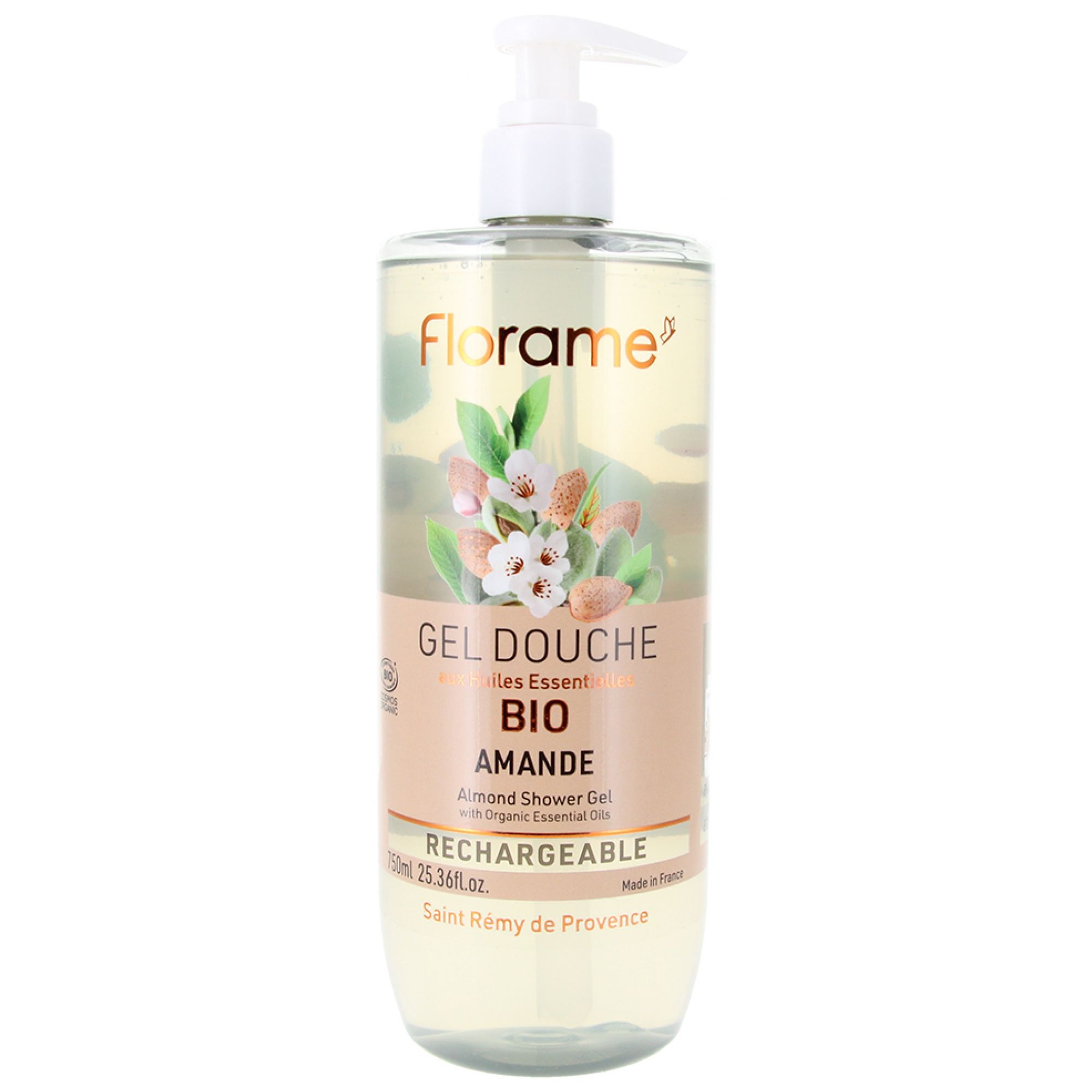 Florame Mandel Nachfüllbares Bio-Duschgel 22,8x6,5x6,5 cm