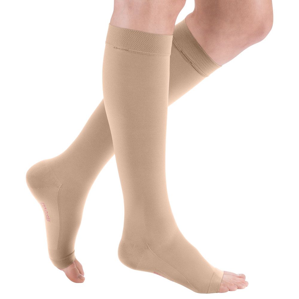 mediven comfort CCL2 AD Kompressionsstrümpfe kurz (34-38 cm) o. Fußspitze Trikotabschlussrand