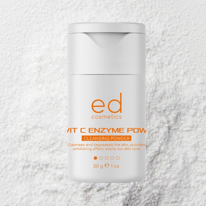 ED COSMETICS Vitamin C Enzympeeling Pulver – sanfte REINIGUNG & Aufhellung für empfindliche Haut