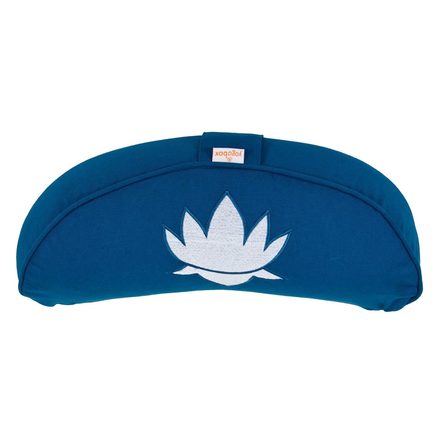 yogabox Yogakissen Halbmond BASIC Lotus Stick weiß - petrol - 40 x 17 x 12,0 cm