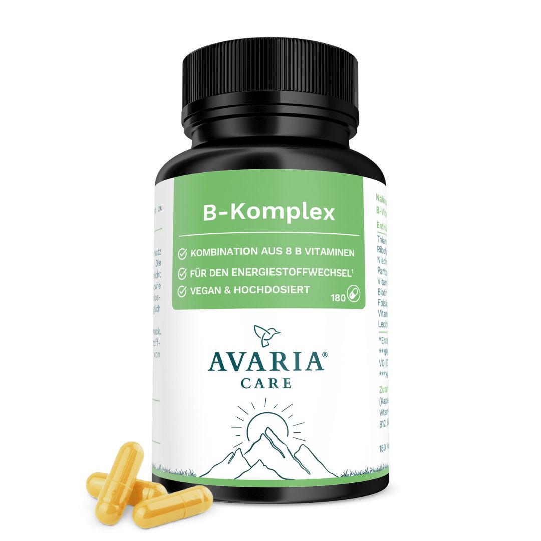Avaria Care® Vitamin B Komplex – hochdosiert 8 B-Vitamine & B12 vegan 180 St Kapseln