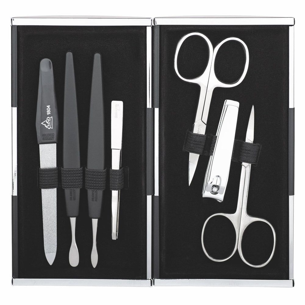 Erbe Solingen Magisches Maniküre-Etui 7-teilig Schwarz Silber 1 St